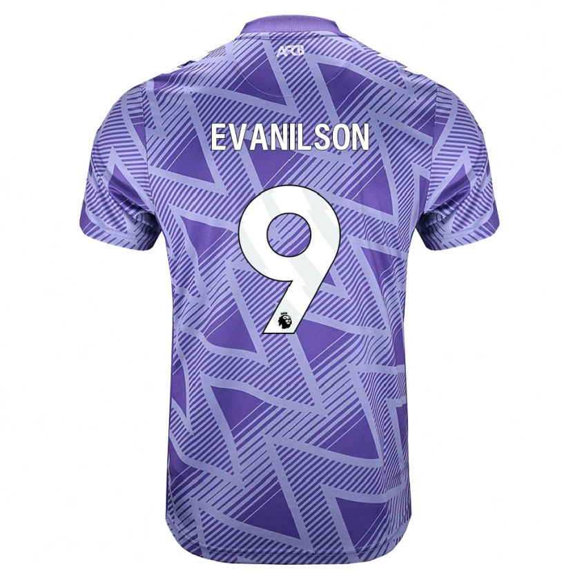 Danxen Kinder Francisco Evanilson De Lima Barbosa #9 Blassesviolett Rot Weiß Auswärtstrikot Trikot 2026/27 T-Shirt Österreich