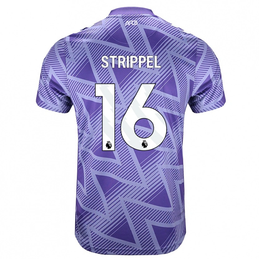 Danxen Kinder Ellie Strippel #16 Blassesviolett Rot Weiß Auswärtstrikot Trikot 2026/27 T-Shirt Österreich