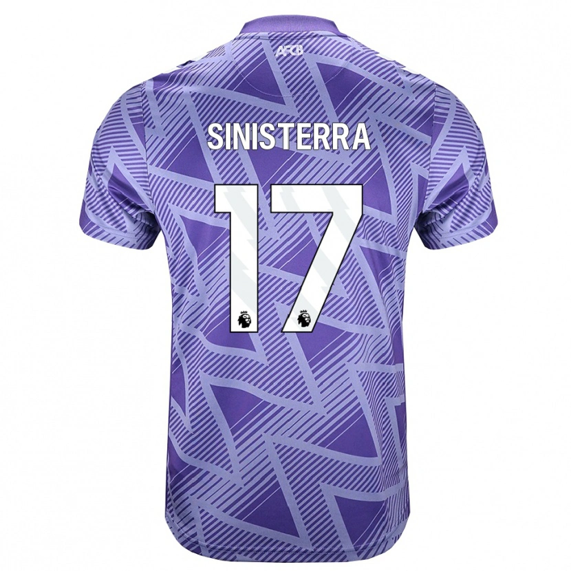 Danxen Kinder Luis Sinisterra #17 Blassesviolett Rot Weiß Auswärtstrikot Trikot 2026/27 T-Shirt Österreich