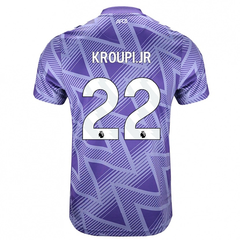Danxen Kinder Junior Kroupi #22 Blassesviolett Rot Weiß Auswärtstrikot Trikot 2026/27 T-Shirt Österreich