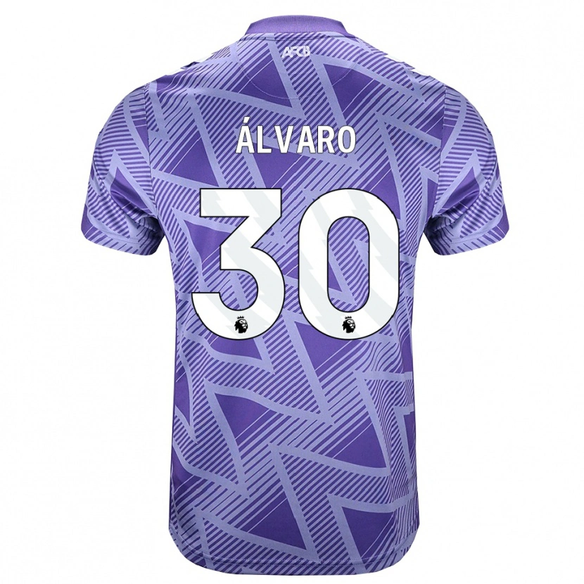 Danxen Kinder Álvaro Rodríguez #30 Blassesviolett Rot Weiß Auswärtstrikot Trikot 2026/27 T-Shirt Österreich
