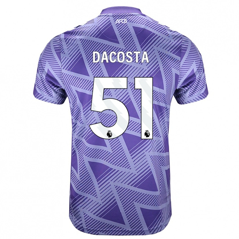 Danxen Kinder Malcom Dacosta González #51 Blassesviolett Rot Weiß Auswärtstrikot Trikot 2026/27 T-Shirt Österreich
