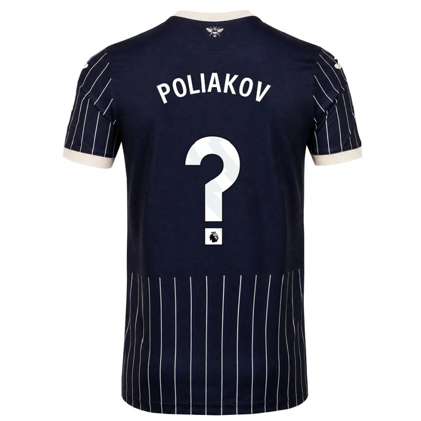 Danxen Kinder Adam Poliakov #0 Schwarz Weiß Auswärtstrikot Trikot 2026/27 T-Shirt Österreich