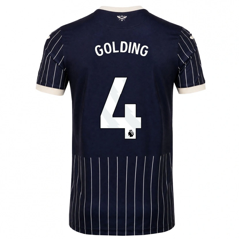 Danxen Kinder Aidan Golding #4 Schwarz Weiß Auswärtstrikot Trikot 2026/27 T-Shirt Österreich