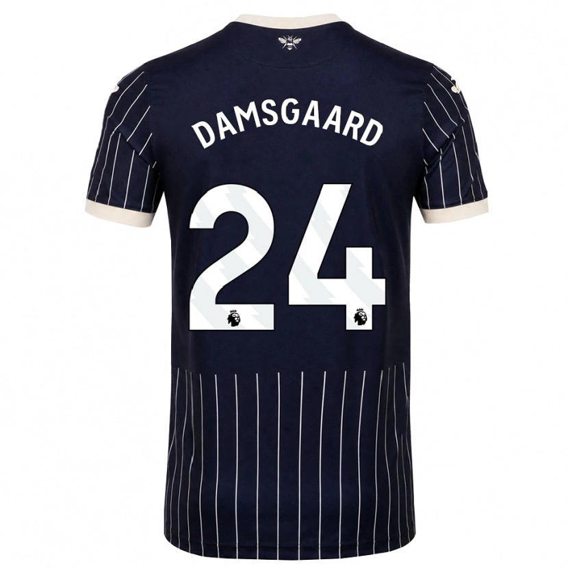 Danxen Kinder Mikkel Damsgaard #24 Schwarz Weiß Auswärtstrikot Trikot 2026/27 T-Shirt Österreich