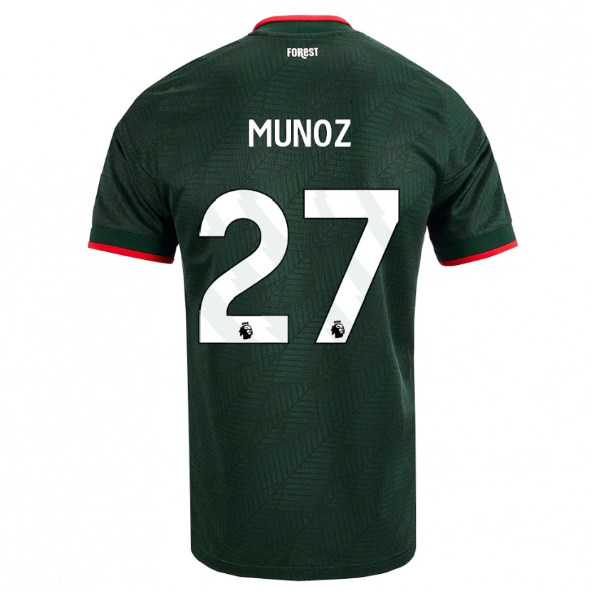 Danxen Kinder Daniel Muñoz #27 Dunkelgrün Rot Auswärtstrikot Trikot 2026/27 T-Shirt Österreich
