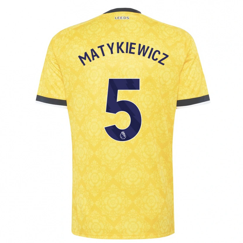Danxen Kinder Luke Matykiewicz #5 Gelb Weiß Schwarz Auswärtstrikot Trikot 2026/27 T-Shirt Österreich
