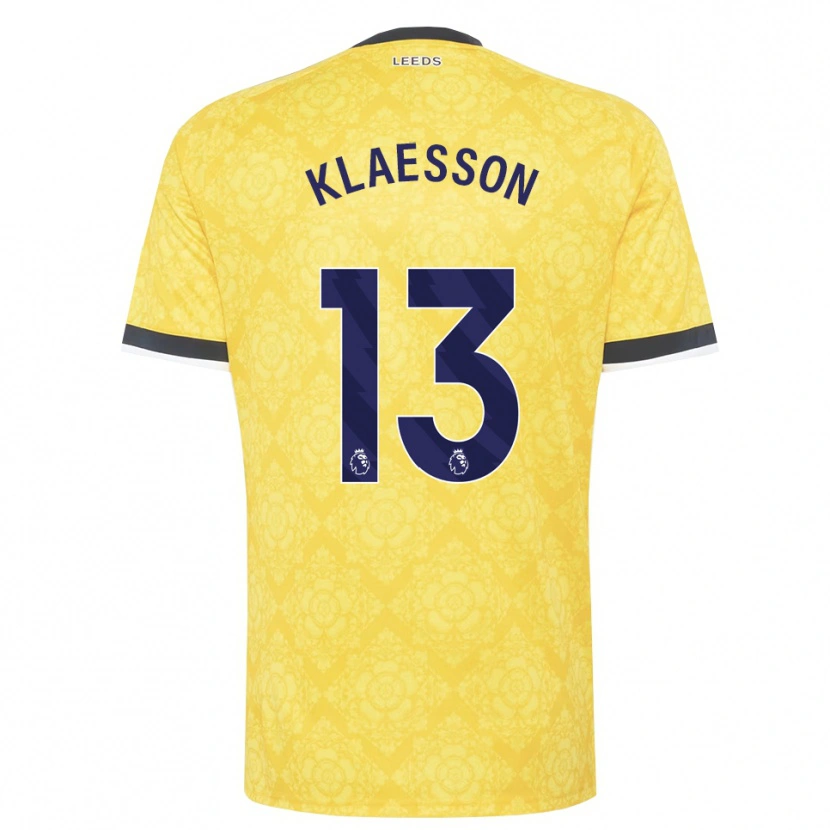 Danxen Kinder Kristoffer Klaesson #13 Gelb Weiß Schwarz Auswärtstrikot Trikot 2026/27 T-Shirt Österreich