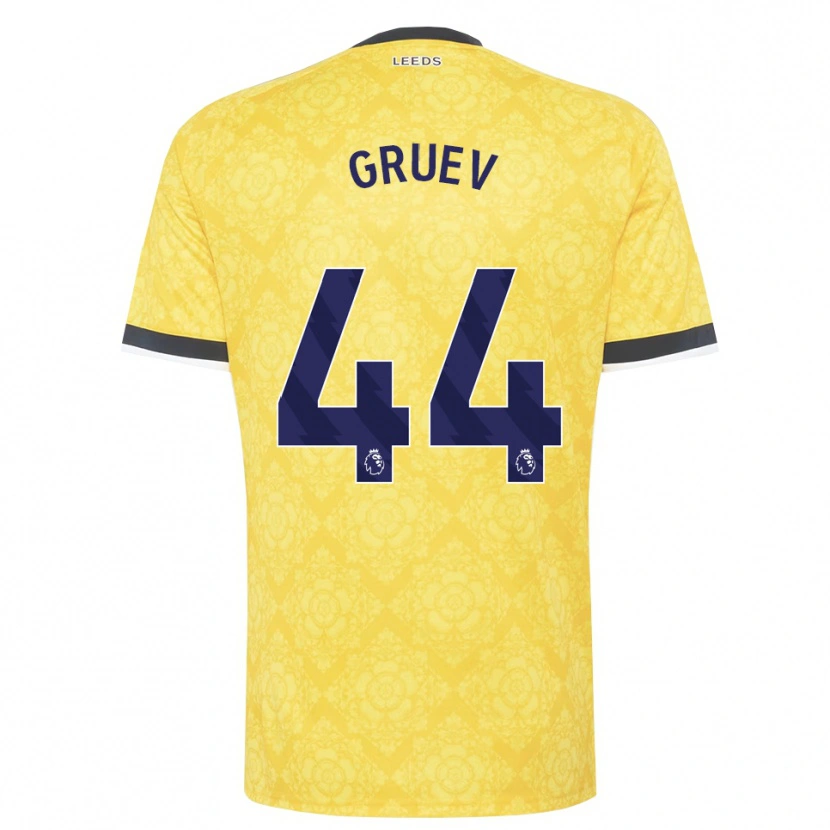 Danxen Kinder Ilia Gruev #44 Gelb Weiß Schwarz Auswärtstrikot Trikot 2026/27 T-Shirt Österreich