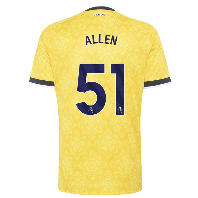 Danxen Kinder Charlie Allen #51 Gelb Weiß Schwarz Auswärtstrikot Trikot 2026/27 T-Shirt Österreich