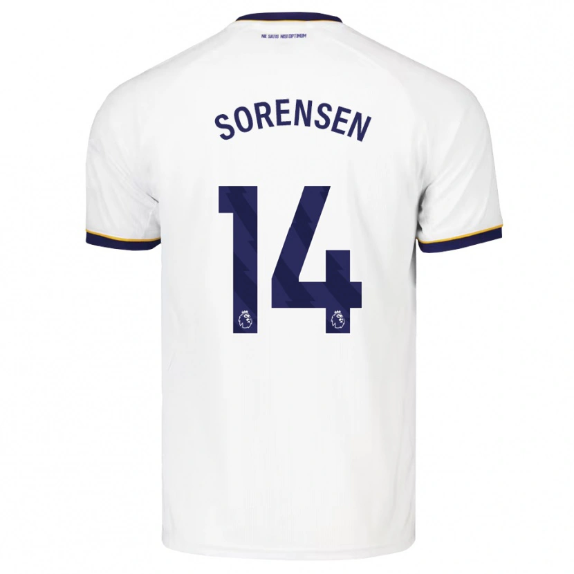 Danxen Kinder Nicoline Sorensen #14 Mitternachtsblau Weiß Gelb Auswärtstrikot Trikot 2026/27 T-Shirt Österreich