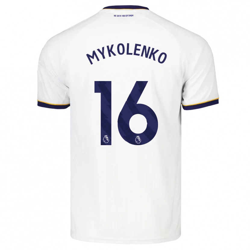 Danxen Kinder Vitaliy Mykolenko #16 Mitternachtsblau Weiß Gelb Auswärtstrikot Trikot 2026/27 T-Shirt Österreich