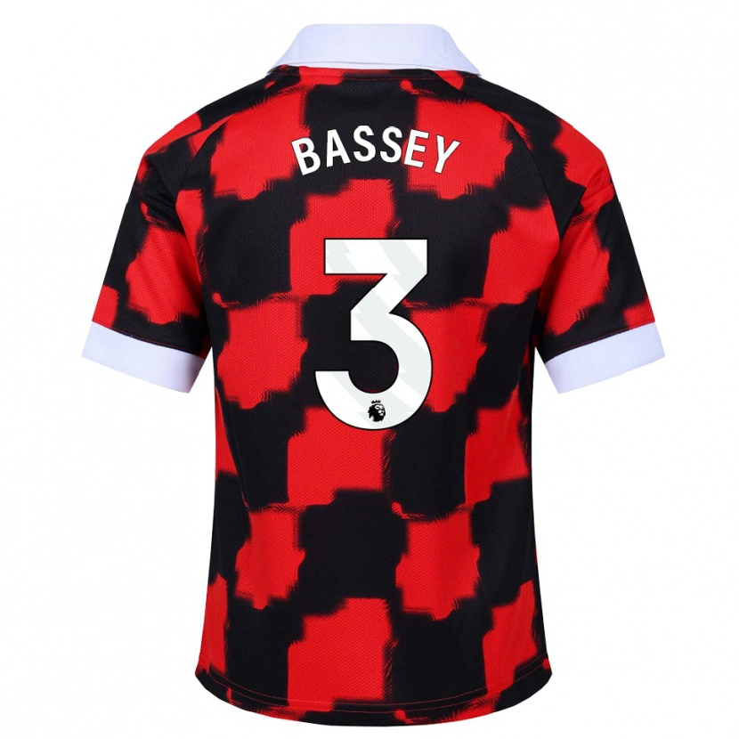Danxen Kinder Calvin Bassey #3 Rot Weiß Schwarz Auswärtstrikot Trikot 2026/27 T-Shirt Österreich