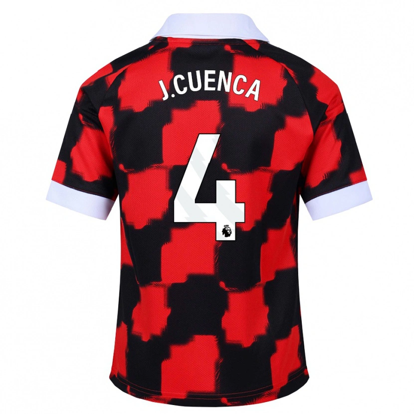 Danxen Kinder Jorge Cuenca #4 Rot Weiß Schwarz Auswärtstrikot Trikot 2026/27 T-Shirt Österreich