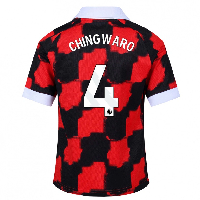 Danxen Kinder Seth Chingwaro #4 Rot Weiß Schwarz Auswärtstrikot Trikot 2026/27 T-Shirt Österreich