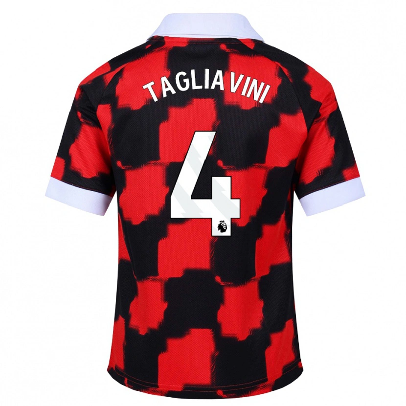 Danxen Kinder Ella Tagliavini #4 Rot Weiß Schwarz Auswärtstrikot Trikot 2026/27 T-Shirt Österreich