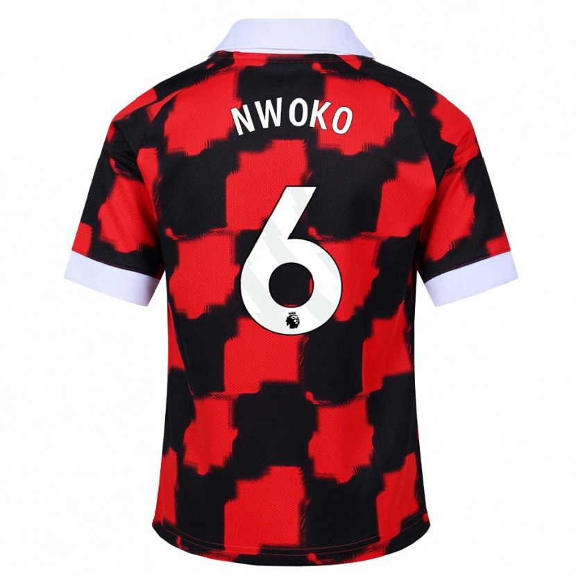 Danxen Kinder Chibuzo Nwoko #6 Rot Weiß Schwarz Auswärtstrikot Trikot 2026/27 T-Shirt Österreich