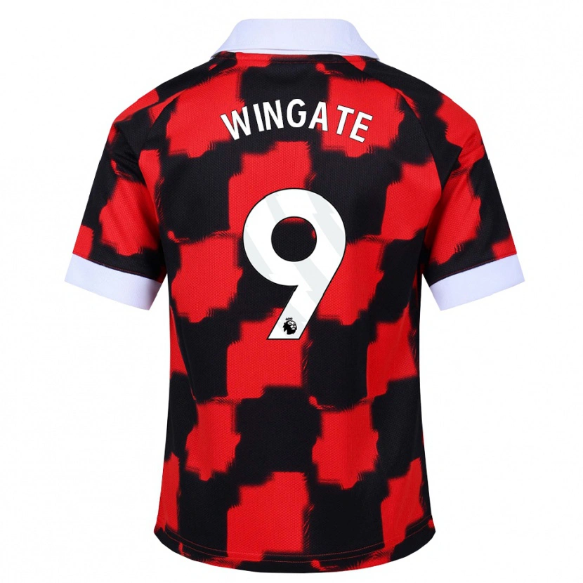 Danxen Kinder Tom Wingate #9 Rot Weiß Schwarz Auswärtstrikot Trikot 2026/27 T-Shirt Österreich