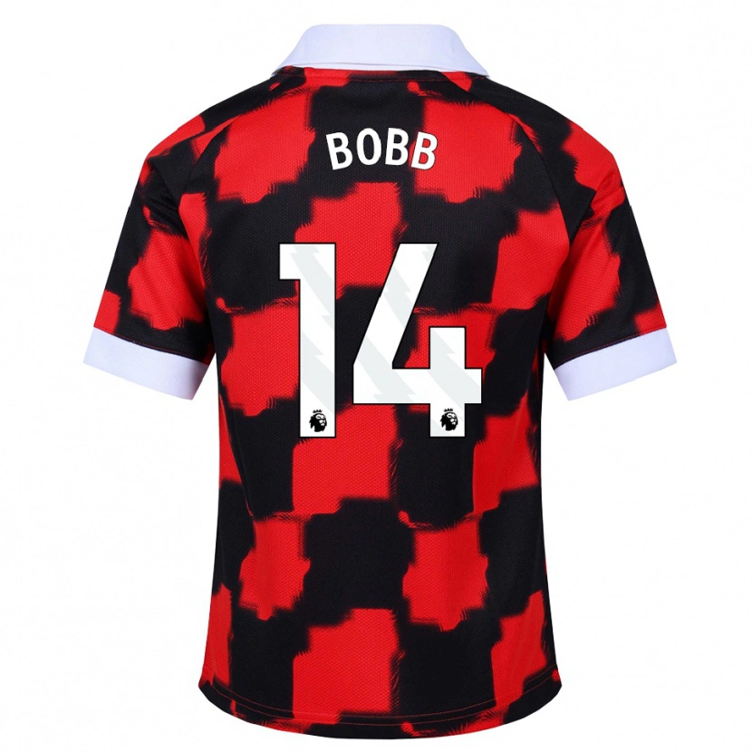 Danxen Kinder Oscar Bobb #14 Rot Weiß Schwarz Auswärtstrikot Trikot 2026/27 T-Shirt Österreich