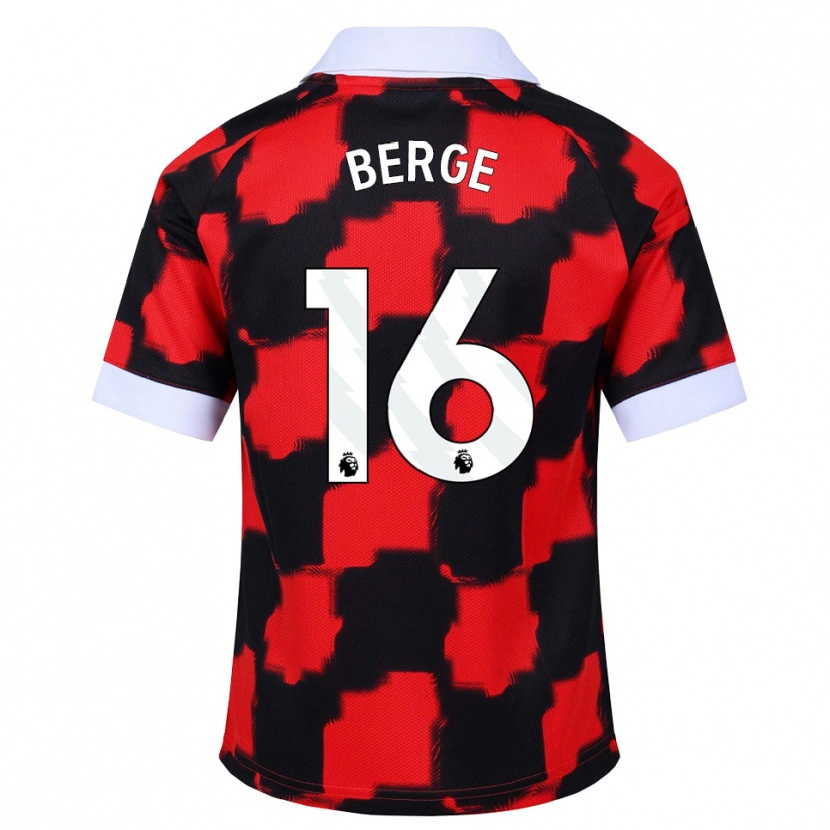 Danxen Kinder Sander Berge #16 Rot Weiß Schwarz Auswärtstrikot Trikot 2026/27 T-Shirt Österreich