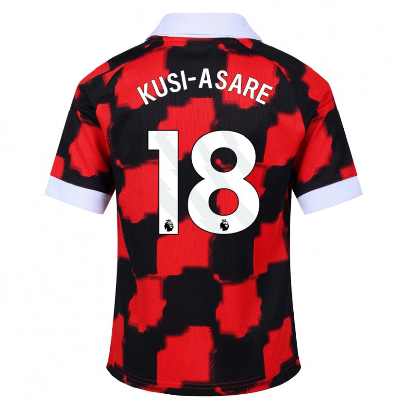 Danxen Kinder Jonah Kusi-Asare #18 Rot Weiß Schwarz Auswärtstrikot Trikot 2026/27 T-Shirt Österreich