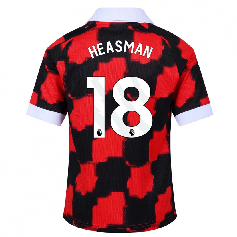 Danxen Kinder Georgia Heasman #18 Rot Weiß Schwarz Auswärtstrikot Trikot 2026/27 T-Shirt Österreich