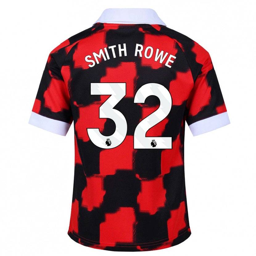 Danxen Kinder Emile Smith Rowe #32 Rot Weiß Schwarz Auswärtstrikot Trikot 2026/27 T-Shirt Österreich