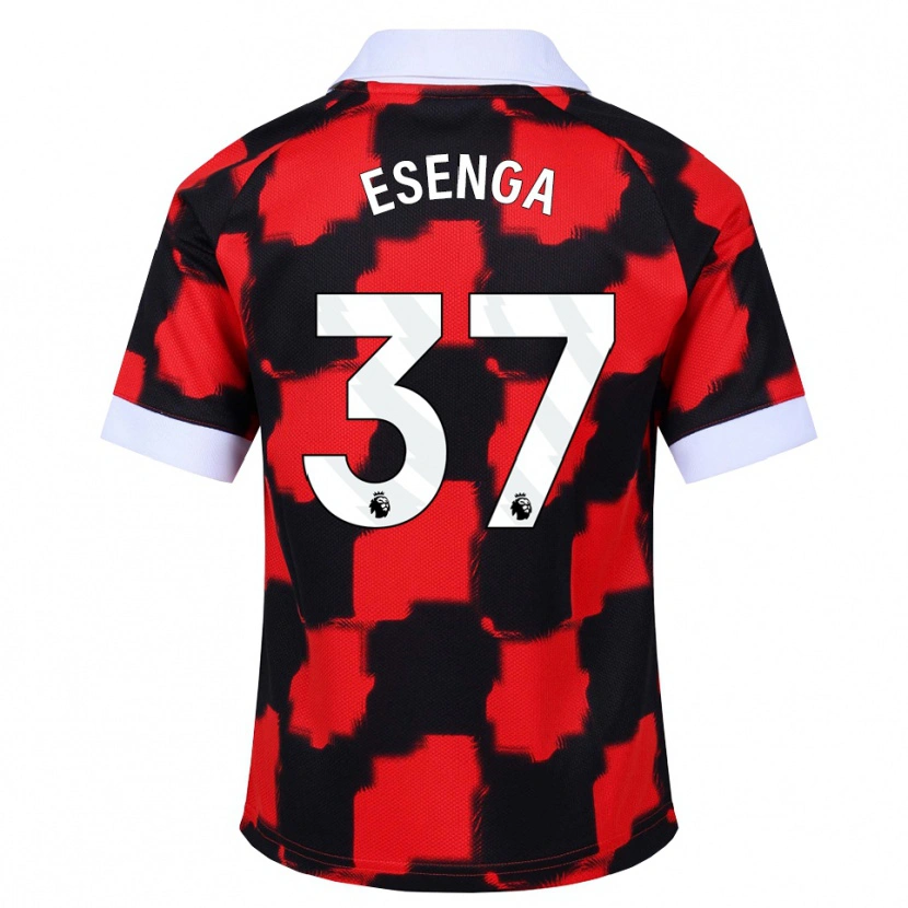 Danxen Kinder Jonathan Esenga #37 Rot Weiß Schwarz Auswärtstrikot Trikot 2026/27 T-Shirt Österreich