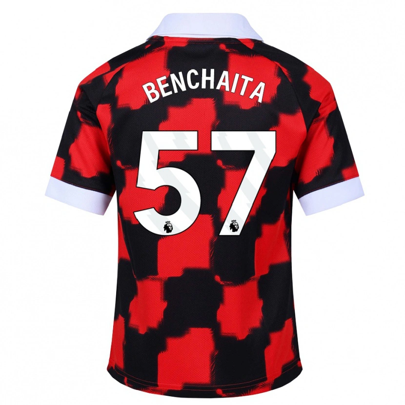 Danxen Kinder Nazim Benchaita #57 Rot Weiß Schwarz Auswärtstrikot Trikot 2026/27 T-Shirt Österreich