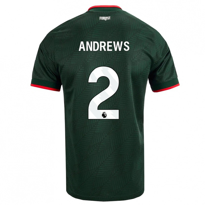 Danxen Kinder Harvey Andrews #2 Dunkelgrün Rot Auswärtstrikot Trikot 2026/27 T-Shirt Österreich
