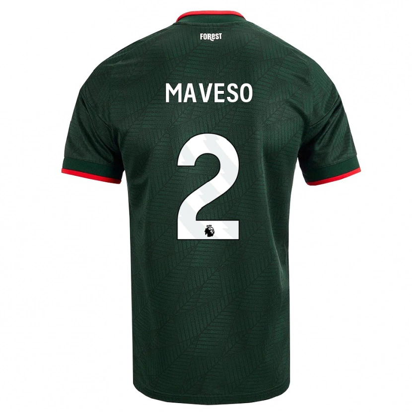 Danxen Kinder Jaydon Maveso #2 Dunkelgrün Rot Auswärtstrikot Trikot 2026/27 T-Shirt Österreich
