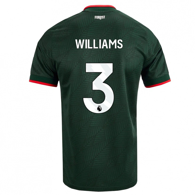 Danxen Kinder Neco Williams #3 Dunkelgrün Rot Auswärtstrikot Trikot 2026/27 T-Shirt Österreich