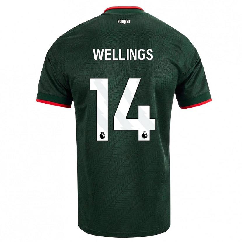 Danxen Kinder Charlie Wellings #14 Dunkelgrün Rot Auswärtstrikot Trikot 2026/27 T-Shirt Österreich