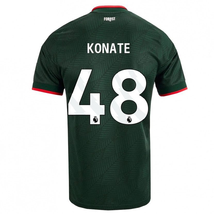 Danxen Kinder Ateef Konaté #48 Dunkelgrün Rot Auswärtstrikot Trikot 2026/27 T-Shirt Österreich
