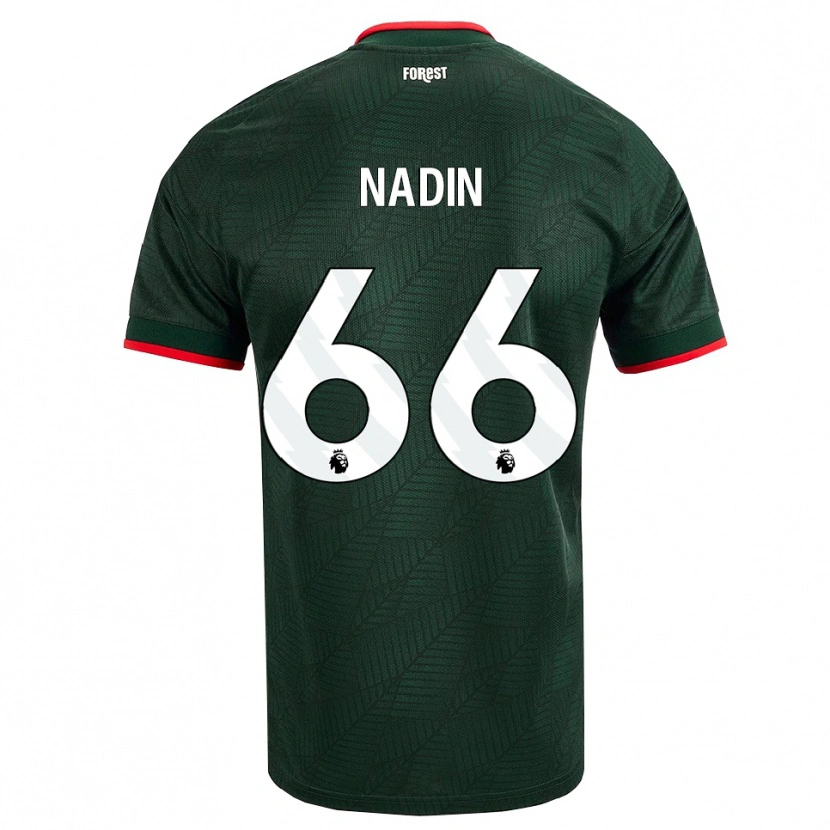 Danxen Kinder Jack Nadin #66 Dunkelgrün Rot Auswärtstrikot Trikot 2026/27 T-Shirt Österreich