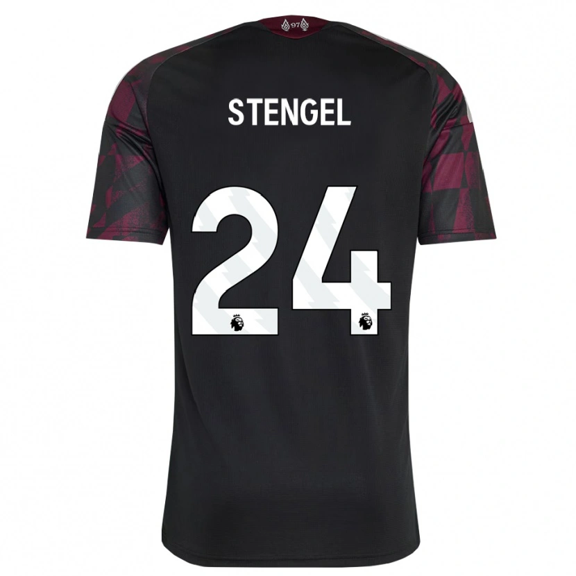 Danxen Kinder Katie Stengel #24 Schwarz Weiß Violett Ausweichtrikot Trikot 2026/27 T-Shirt Österreich