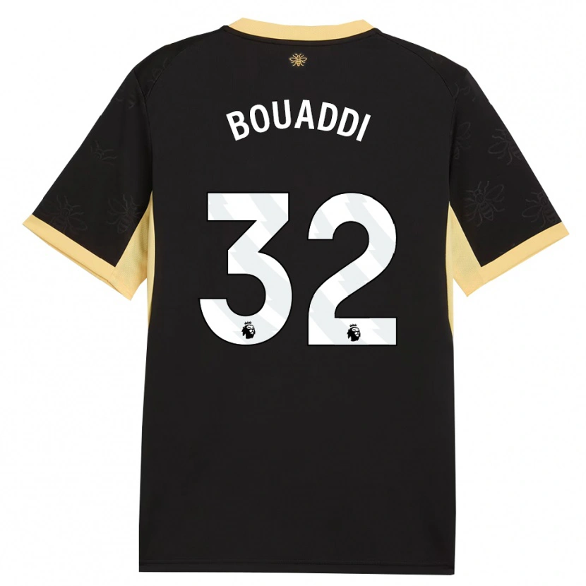 Danxen Kinder Ayyoub Bouaddi #32 Schwarz Gelb Auswärtstrikot Trikot 2026/27 T-Shirt Österreich