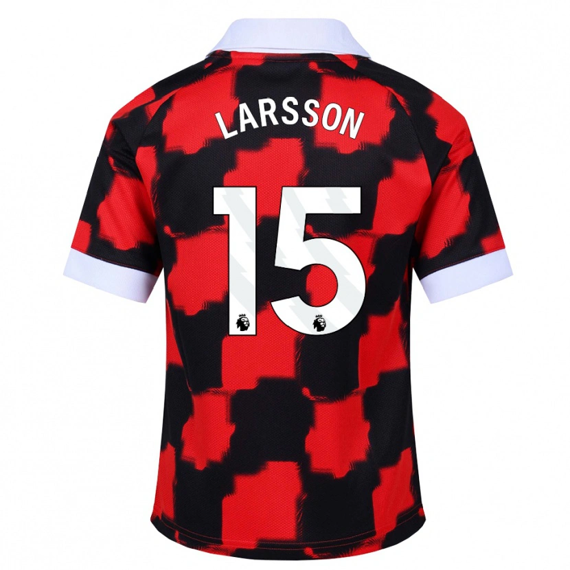 Danxen Kinder Hugo Larsson #15 Rot Weiß Schwarz Auswärtstrikot Trikot 2026/27 T-Shirt Österreich