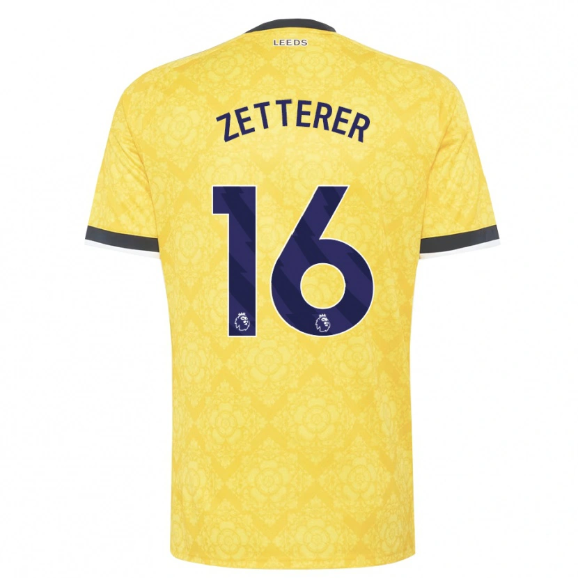 Danxen Kinder Michael Zetterer #16 Gelb Weiß Schwarz Auswärtstrikot Trikot 2026/27 T-Shirt Österreich