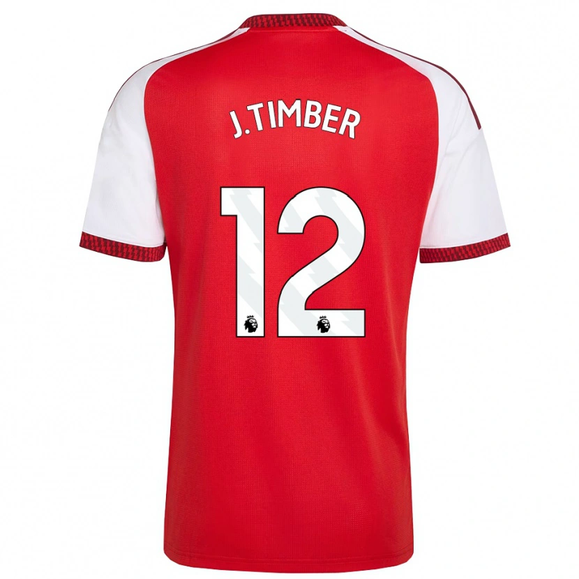 Danxen Herren Jurriën Timber #12 Rot Weiß Schwarz Heimtrikot Trikot 2026/27 T-Shirt Österreich