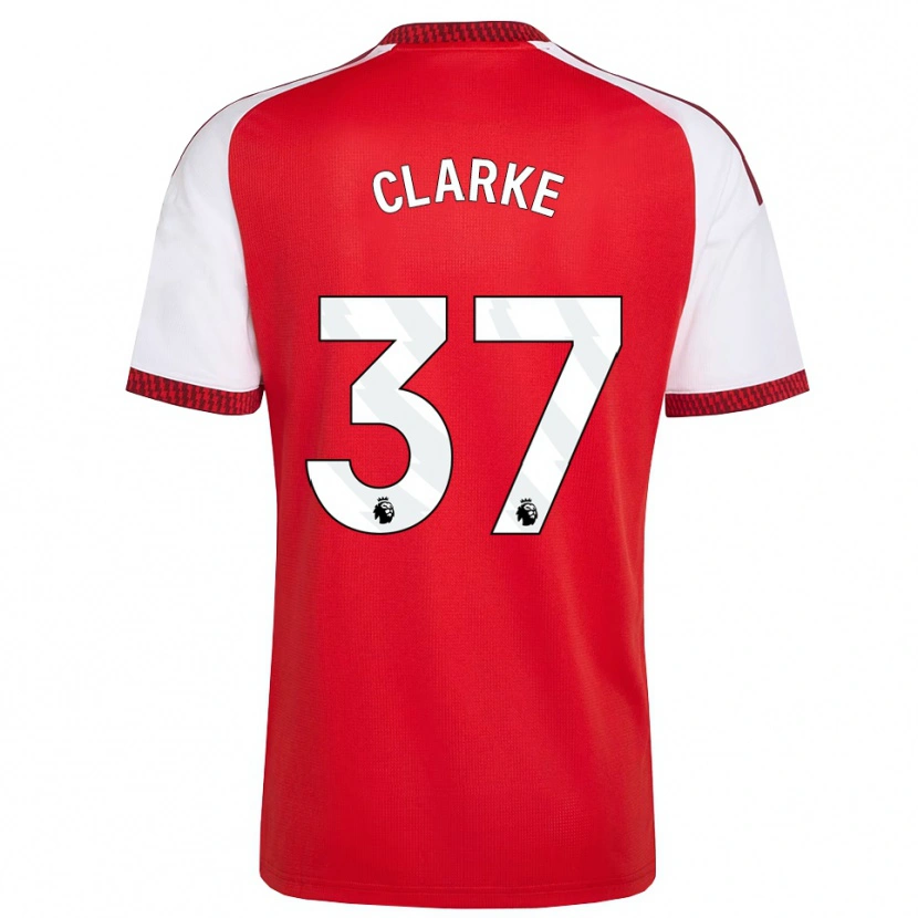 Danxen Herren Brayden Clarke #37 Rot Weiß Schwarz Heimtrikot Trikot 2026/27 T-Shirt Österreich