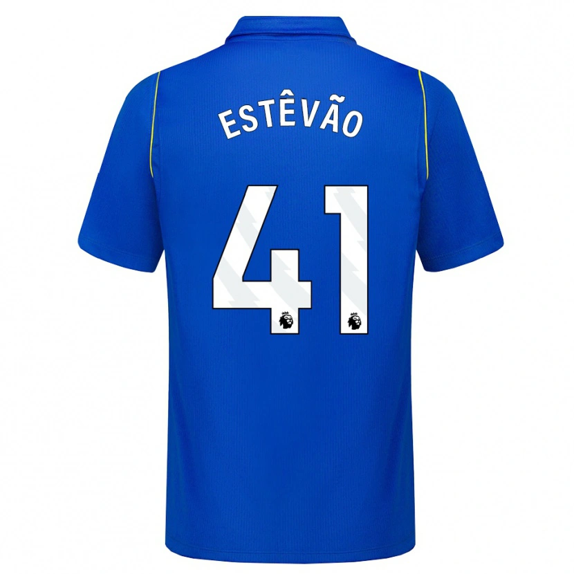 Danxen Herren Estêvão Willian Almeida De Oliveira Gonçalves #41 Blau Gelb Heimtrikot Trikot 2026/27 T-Shirt Österreich