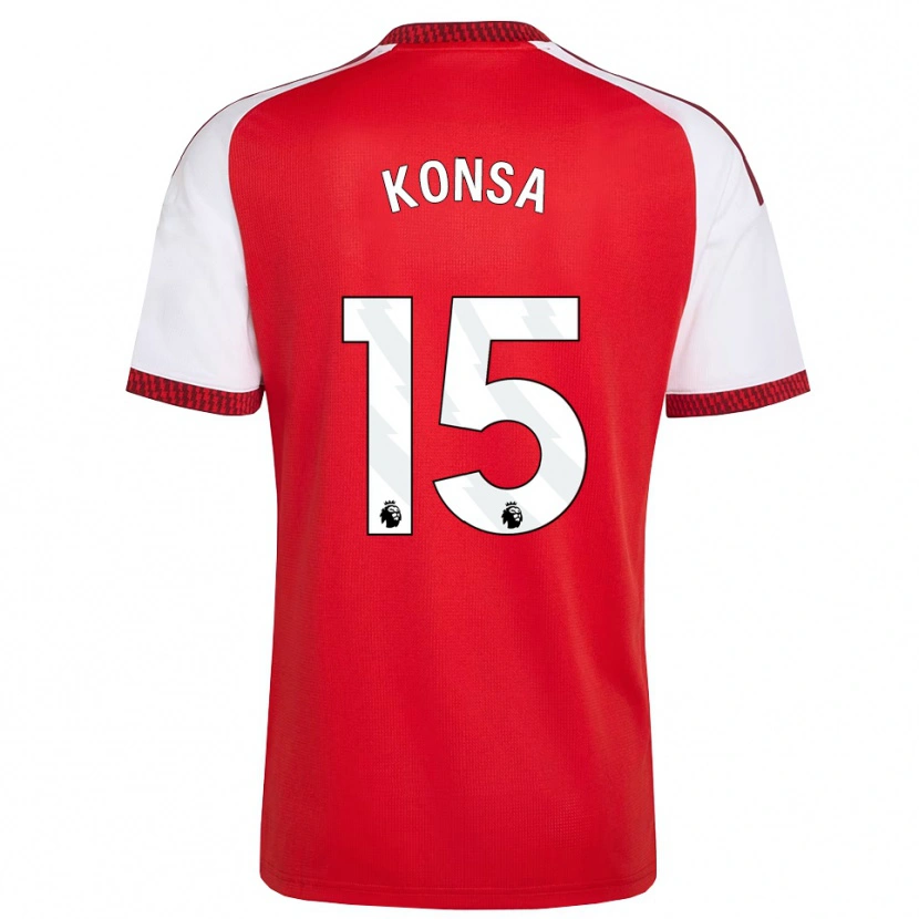 Danxen Herren Ezri Konsa #15 Rot Weiß Schwarz Heimtrikot Trikot 2026/27 T-Shirt Österreich