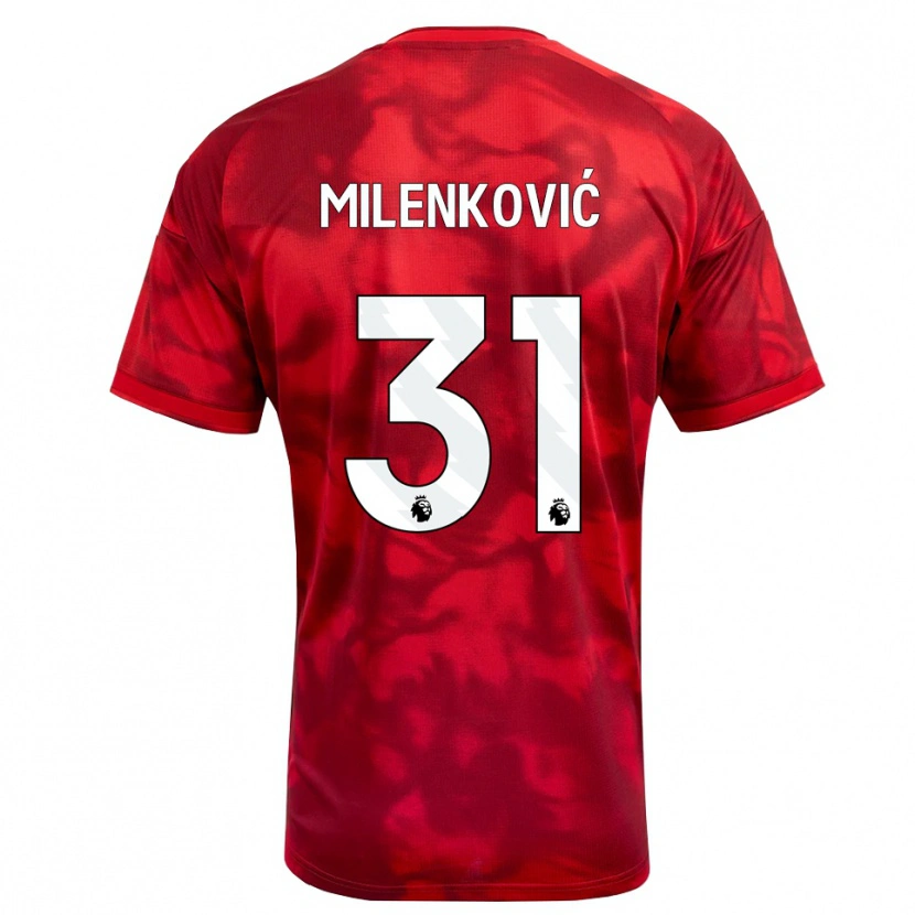 Danxen Herren Nikola Milenković #31 Karmesin Weiß Heimtrikot Trikot 2026/27 T-Shirt Österreich