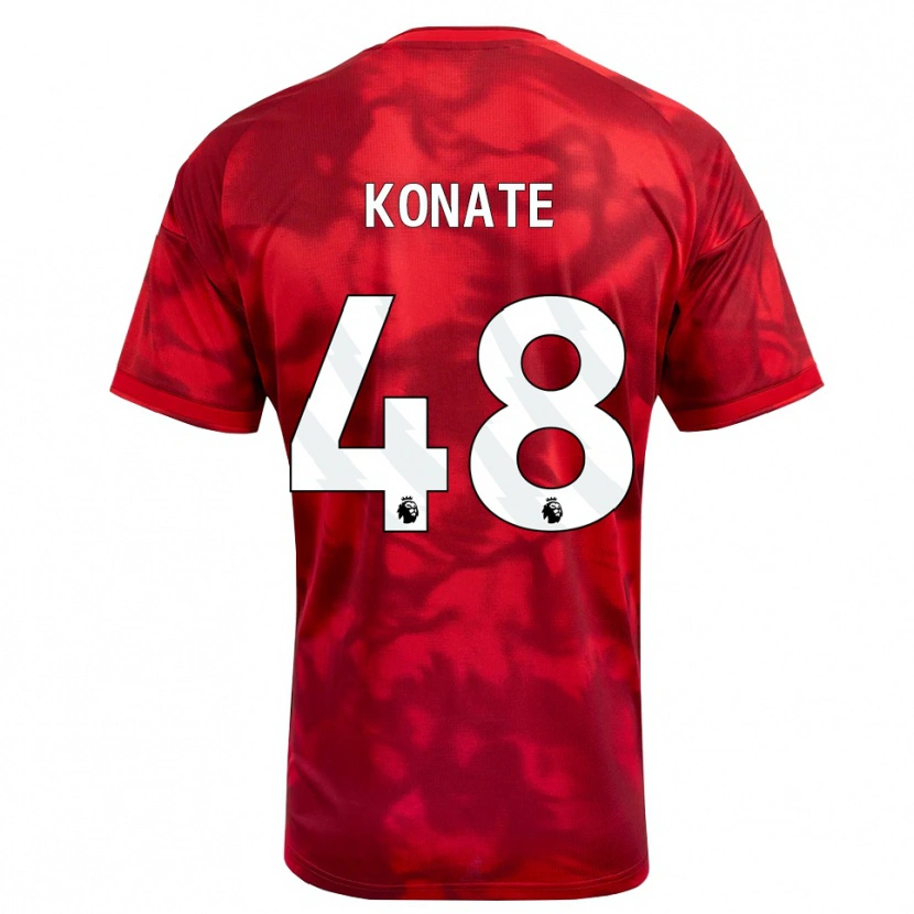 Danxen Herren Ateef Konaté #48 Karmesin Weiß Heimtrikot Trikot 2026/27 T-Shirt Österreich