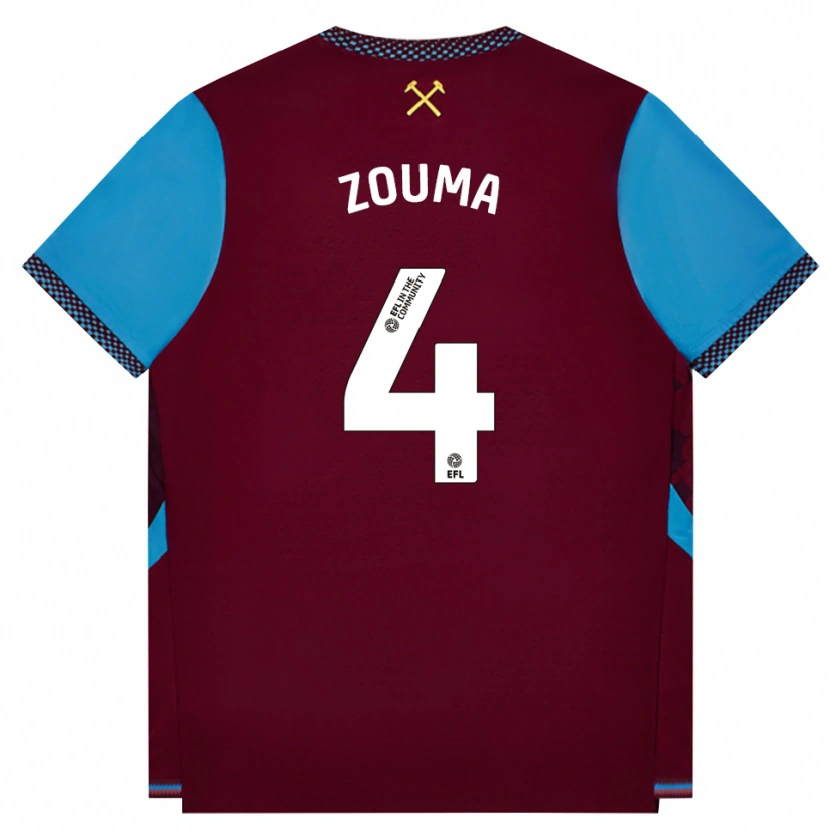 Danxen Herren Kurt Zouma #4 Burgund Kornblumenblau Heimtrikot Trikot 2026/27 T-Shirt Österreich