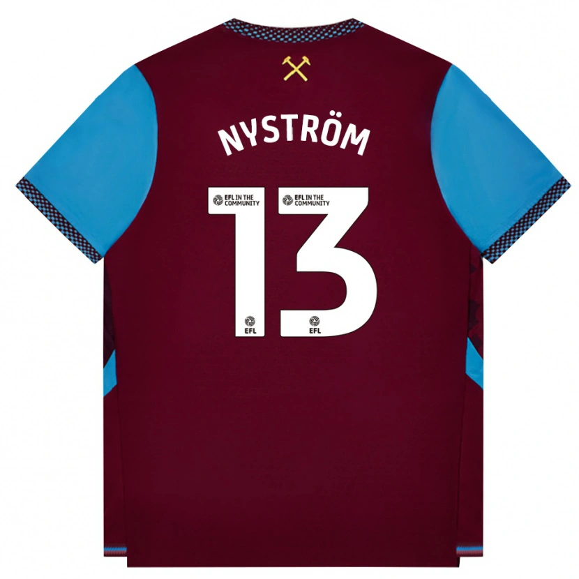 Danxen Herren Eva Nyström #13 Burgund Kornblumenblau Heimtrikot Trikot 2026/27 T-Shirt Österreich