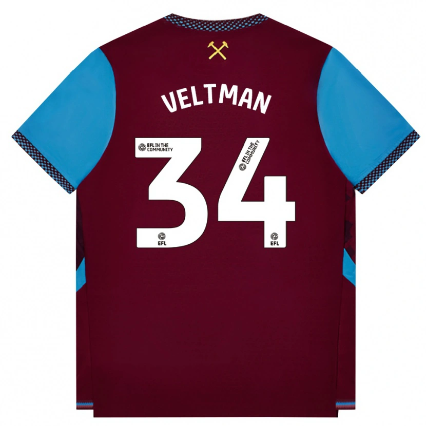 Danxen Herren Joël Veltman #34 Burgund Kornblumenblau Heimtrikot Trikot 2026/27 T-Shirt Österreich