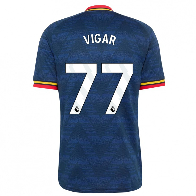Danxen Herren Billy Vigar #77 Mitternachtsblau Gelb Rot Auswärtstrikot Trikot 2026/27 T-Shirt Österreich