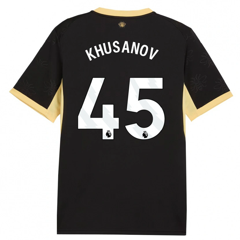Danxen Herren Abdukodir Khusanov #45 Schwarz Gelb Auswärtstrikot Trikot 2026/27 T-Shirt Österreich